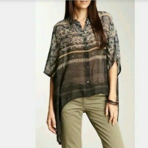 HP💝Da-Nang Jungle Print tunic xs/s in 100%silk NWT - Picture 3 of 5